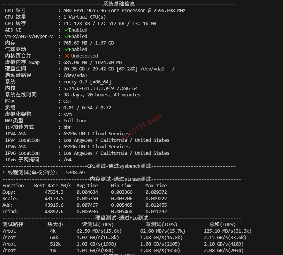 DMIT 洛杉矶 LAX.Pro 步入 AN5 时代：AMD EPYC 9655 算力霸权与三网精品网实测 (2026)