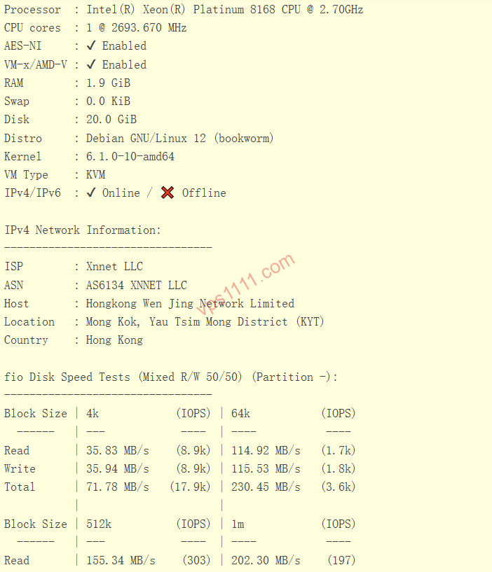 Real-world Geekbench benchmarks for LOCVPS Hong Kong 4-core 8GB server on Intel Platinum processor
