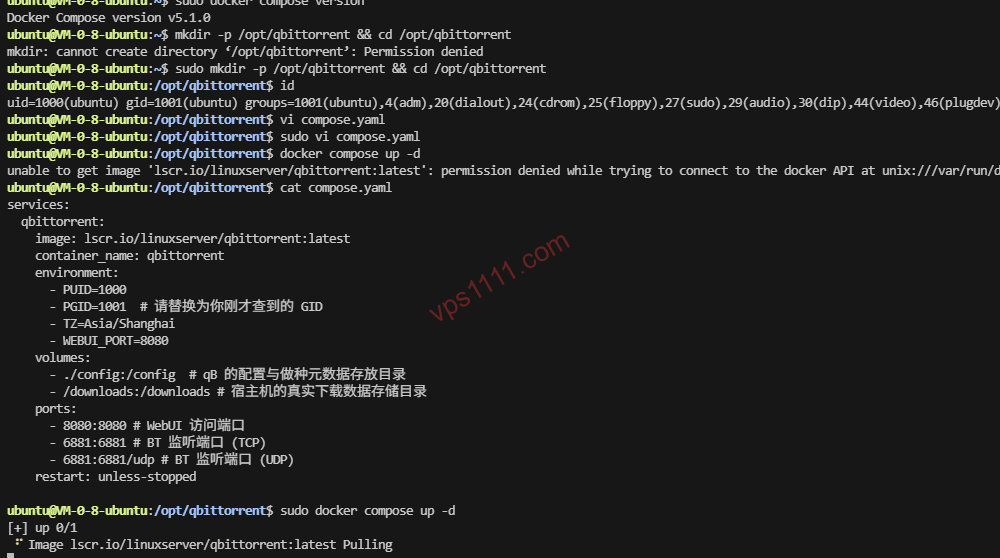 Docker Compose V2に基づくqBittorrentストレージ向けVPS(鯖)デプロイメントアーキテクチャ図
