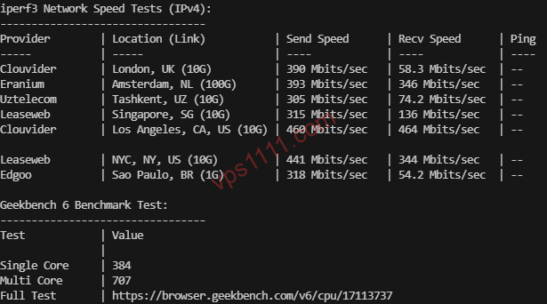 Interface de linha de comando executando o script YABS para benchmark de VPS e explicação dos parâmetros principais