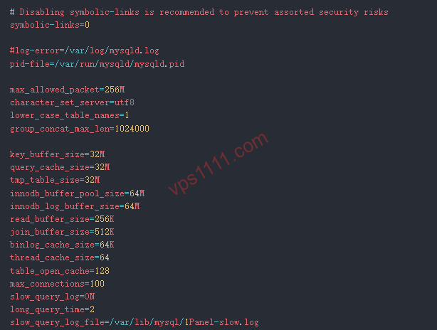 WooCommerce独立站优化指南:如何在2C2G的机器上扛住千人并发? MySQL my.cnf配置文件性能优化参数示例,适用于1Panel面板,包含慢查询日志和低内存VPS调优设置